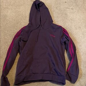 Adidas Purple Hoodie with Pink Stripes